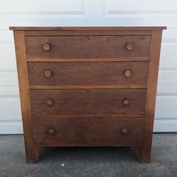 Chest of 4 Drawers _  Antique Brown Solid Wood Dresser Bedroom Furniture _ 43" wide x 42.5" tall x 19.5" deep