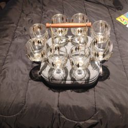 Beautiful Chandelier Crystals and 8 Set Glass From Lat 50s 60s