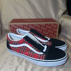 New Vans Old Skool Plaid Red Size 11.5