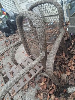 Gray Wicker Outdoor Patio Chairs