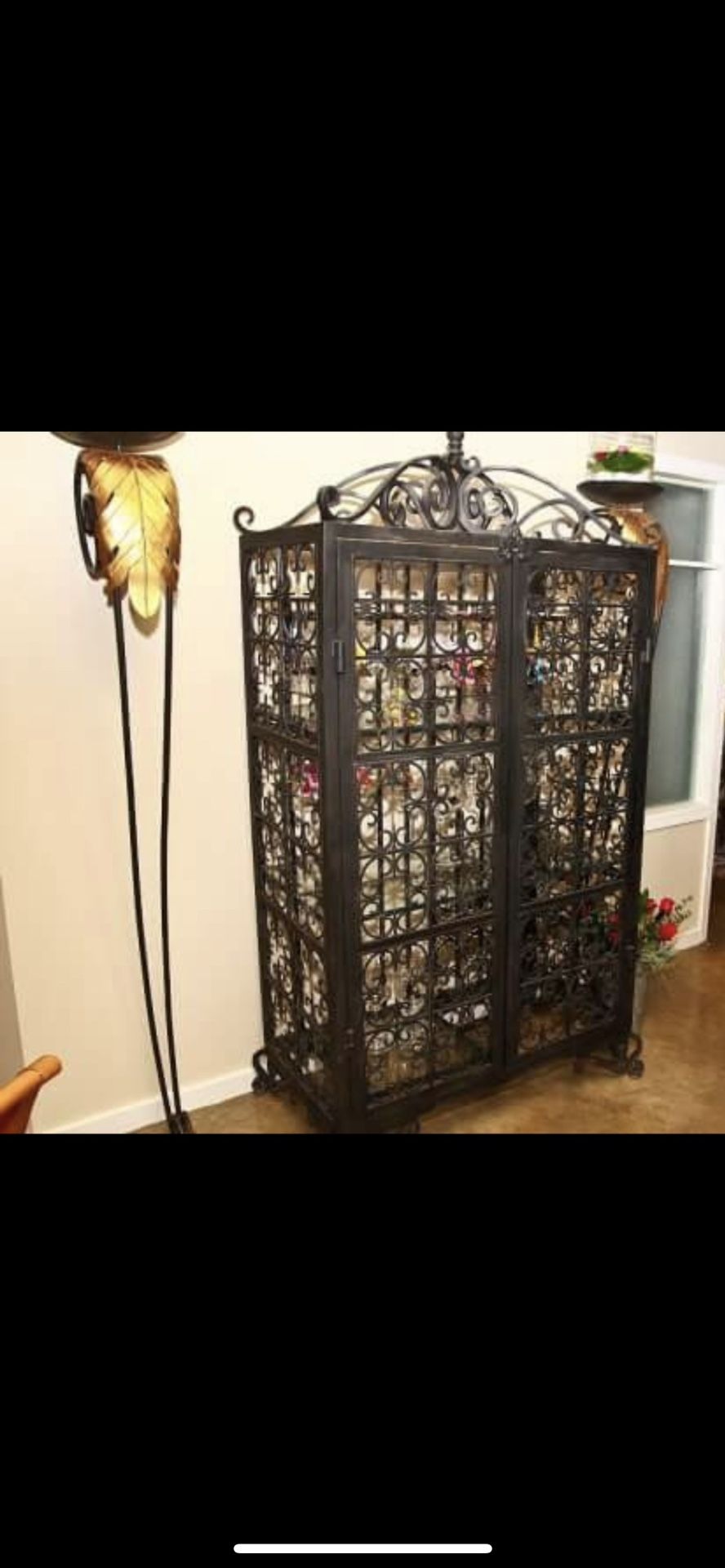 Designer Iron Wine/Bar Cabinet Cage