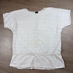 White Eyelet Short Sleeve Top