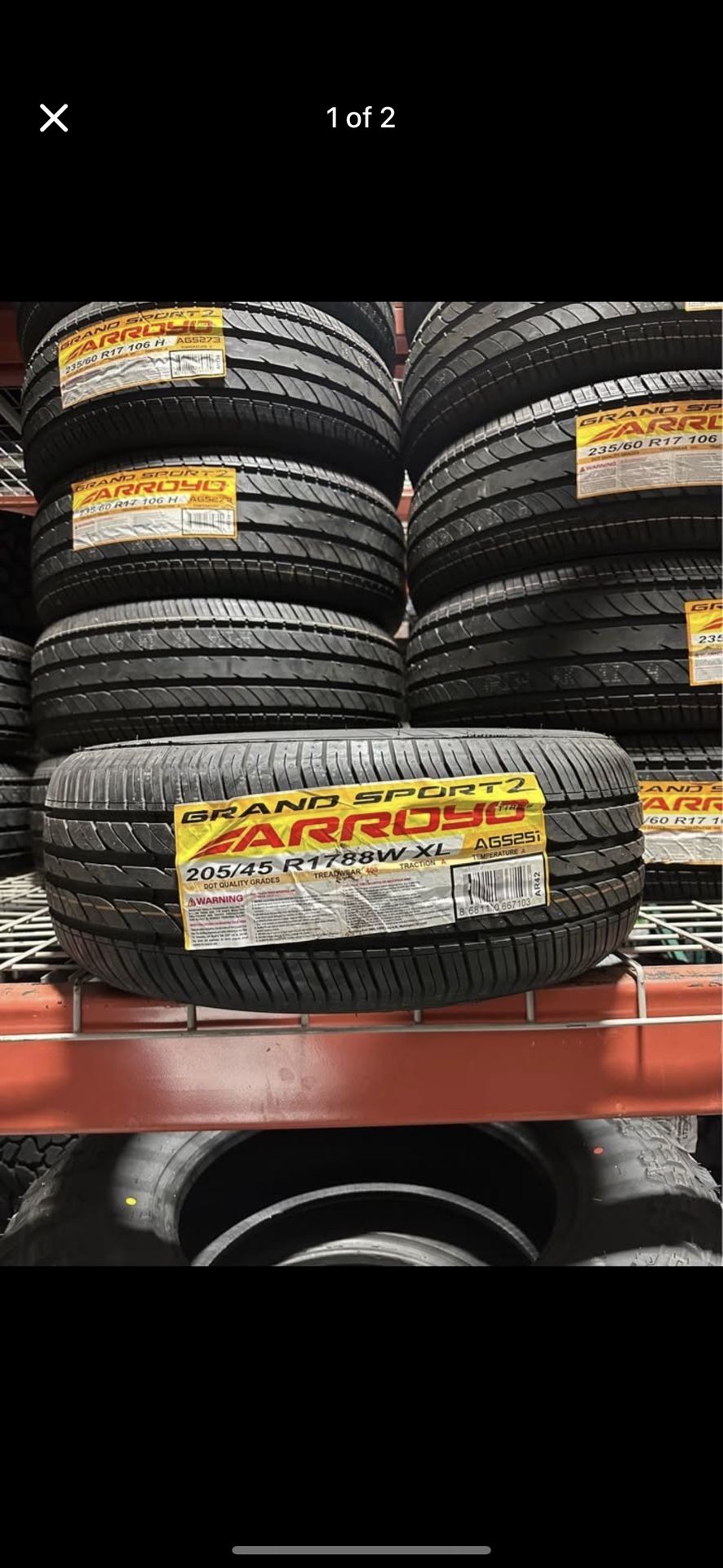 205/45/17 Arroyo Grand Sport A/S 88W Tires