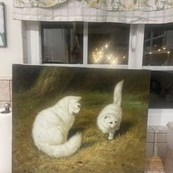 White Cats Painting 