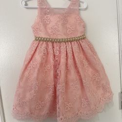 American Princess Pink Formal Pearls Flower Girl Party Layered Dress Size 3T