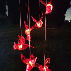 Solar CARDINAL Dangling, Garden Decor, Yard Art