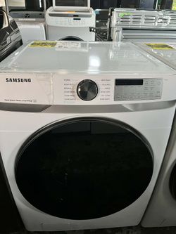 Samsung - 4.5 Cu. Ft. High-Efficiency Stackable Smart Front Load Washer with Steam and Super Speed Wash in White.