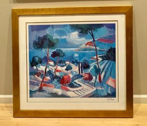 Jean-Claude Picot Framed Seriolithograph Art - Southern France - Riviera