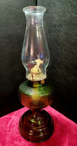 Vintage Green Kerosene Lamp