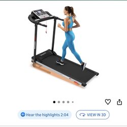 SereneLife Electric Folding Treadmill Exercise Machine - Smart Compact Digital Fitness Treadmill Workout Trainer w/Bluetooth App Sync, Manual Incline 