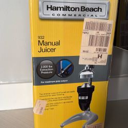 Hamilton Beach Commercial Manual Citrus Juicer 2,000lbs Extraction Pressure