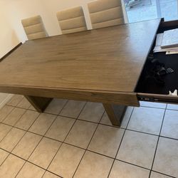 Dining Table Set – 6 Chairs + Chair Covers