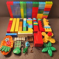 Authentic Lego Duplo Lot Cleaned 200+ Regular Brick Blocks & Specialty Bricks All Colors
