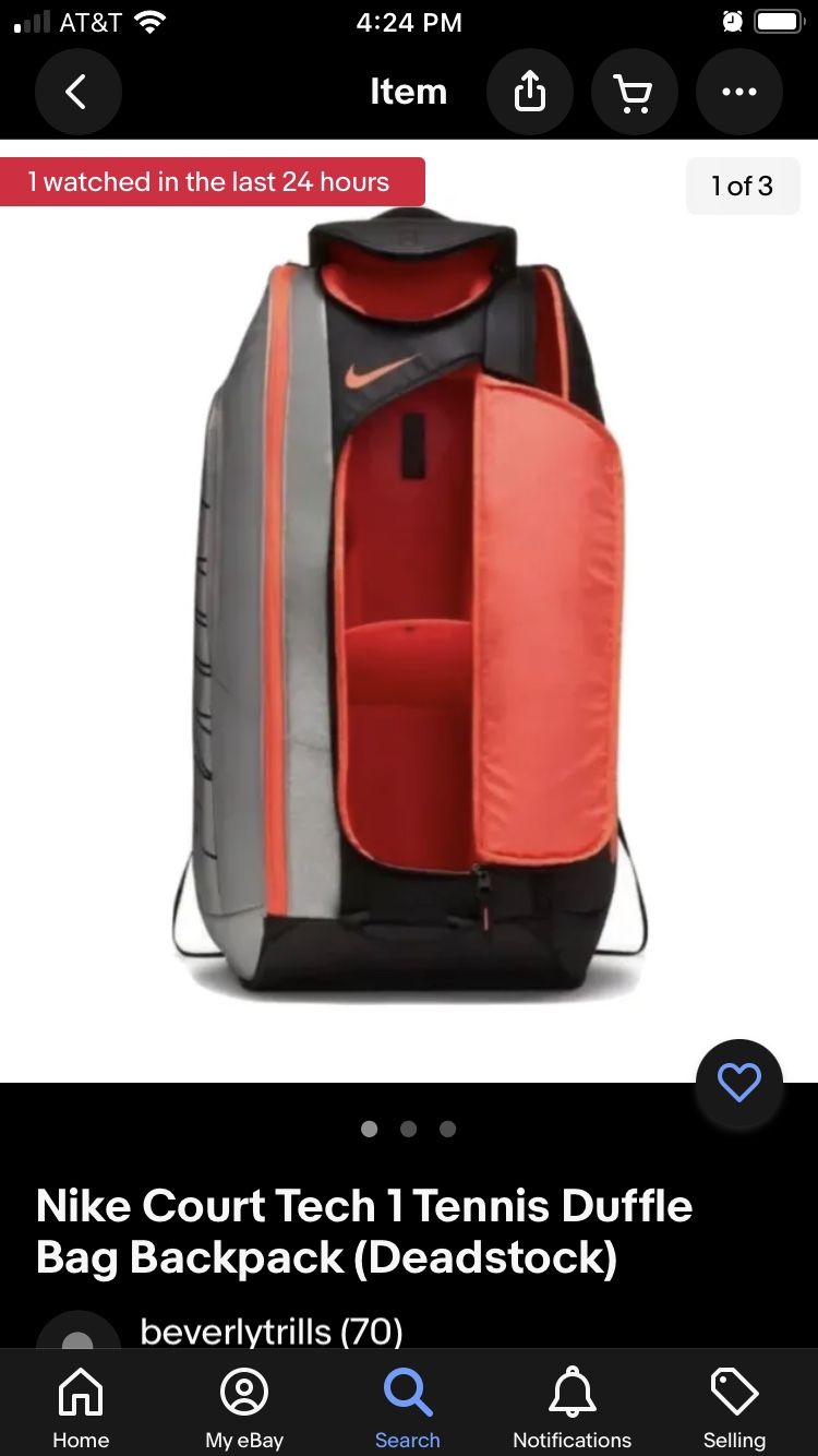 Nike Court Tech1 Tennis Duffle Bag Backpack