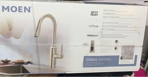 MOEN Gilden Single Handle PullDown Sprayer Kitchen Faucet with Reflex and Power Boost in Spot Resist Stainless