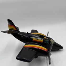 Vintage 1979 Tonka Hand Commander Turbo Prop Airplane Black Complete Works Original With Pilot