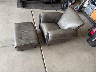 Kids leather chair with foot rest