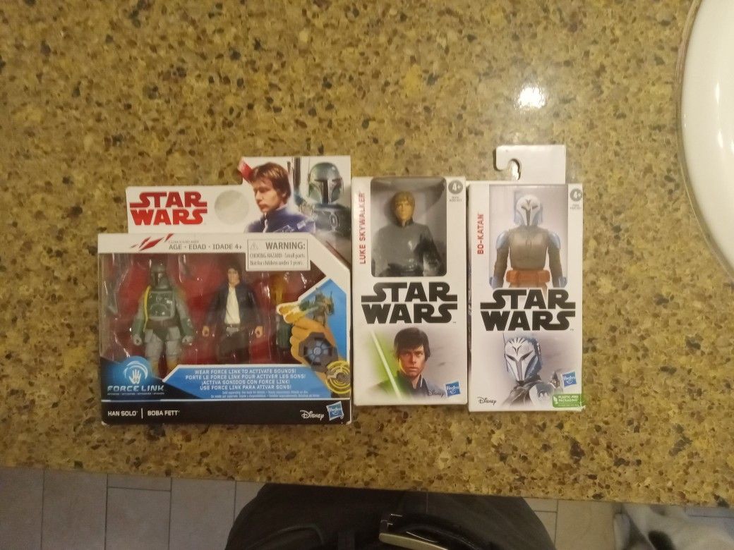 Star Wars Toys (Han Solo & Boba Fett), Luke Skywalker , Bo-Katan