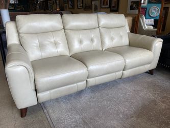 Cream Power Reclining Sofa