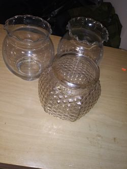 3 glass bowls vintage kitchenware decorative