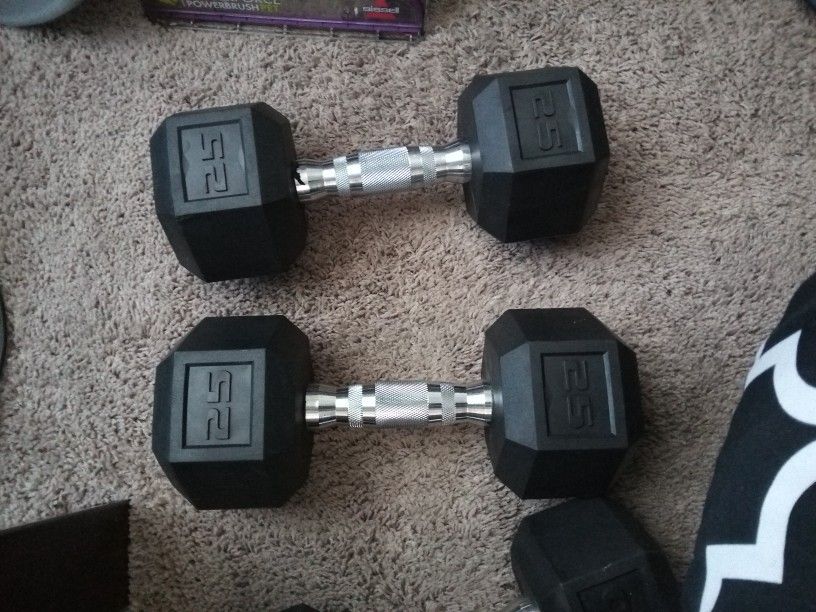 25lb Rubber Dumbbells NEW