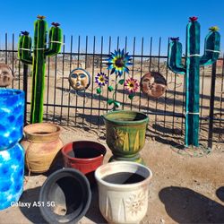 🔥NEW SAGUAROS 🔥Metal Yard Art 🌵Imports😍POTTERY ❗️