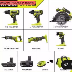 Ryobi 6 PC  Tool Combo !!!