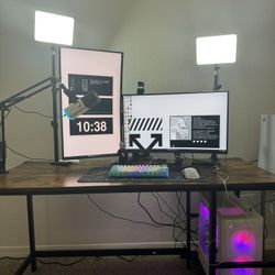 Gaming PC RTX 4070 Ti + Full Streaming Setup (2 Monitors + Webcam 4K)