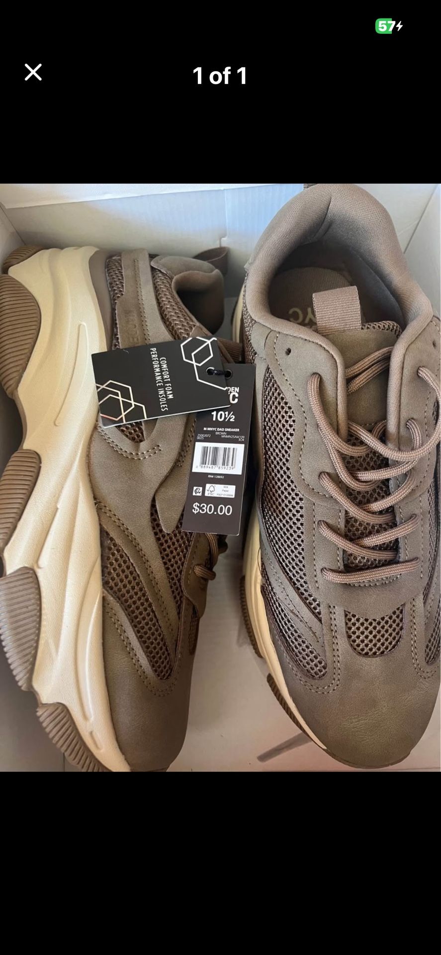 Madden NYC Mens Brown Fashion Dad Sneakers Low Top Lace Up, US size 10-1/2