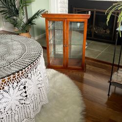 Wood And Glass Wall Curio Cabinet