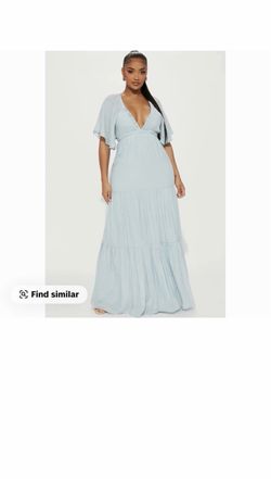 Light Blue Tiered Maxi Dress