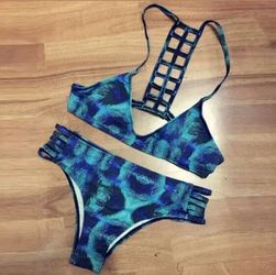Brand New peacock Bikini XS
