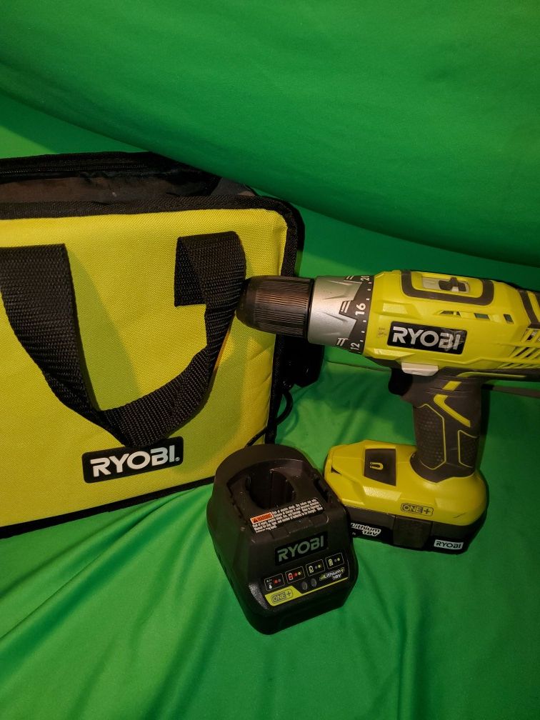 RYOBI 18V CORDLESS DRILL /BATTERY/CHARGER/BAG