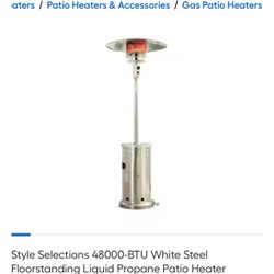 White Steel Propane Patio Heater (NEW)