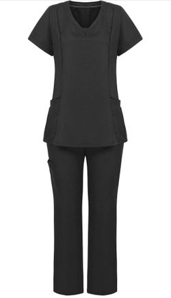 Scrubs Sets for Women Nurse Scrub Uniform Top Pant Work Short Sleeved Suit V-Neck Design Soft Pocket Top Uniforms