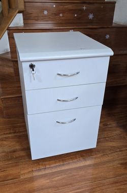 Office File Cabinet 3 Drawing Chest with Rolling Caster, Mobile Pedestal Cabinet