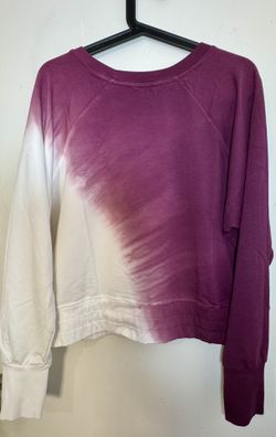 Joy Lab XL Cropped sweatshirt long sleeve burgundy white cotton