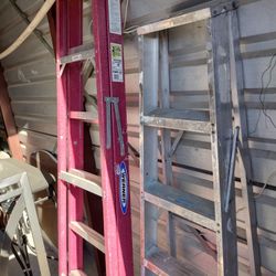 6ft Werner Fiberglass Ladder -& 5ft Aluminum 