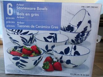 Arbor Stoneware Bowls Set of 6