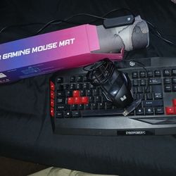 rgb gaming mouse pad gerlos, Cyberpower PC Keyboard , And Monster Mouse ‼️ 