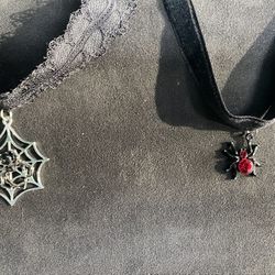 Halloween Spiderweb And Spider Chokers 