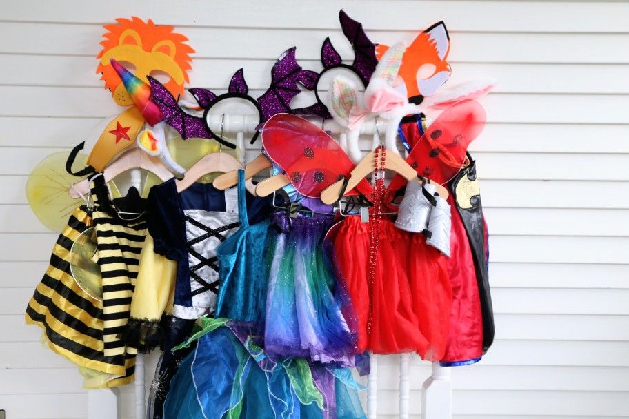 Toddler Girl Dress Up Kit / Halloween Costumes - Size 3-5 (Bumblebee Ladybug, Dragon, Witch, Peacock, Bunny, Unicorn, Superheros, Etc.)