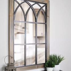 Two Grandview Arched Window Wall Mount Mirrors 