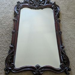 Spooky Season Ornate Mahogany Wall Mirror