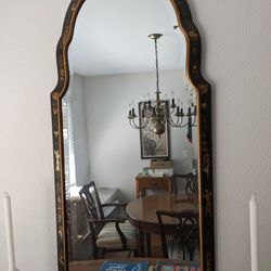 Black Lacquered Chinoiserie Mirror 