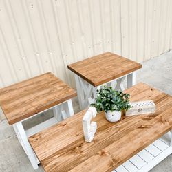 Available now! Custom Built Coffee Table Center side End Tables Farmhouse solid Wood Set 
