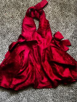 Gorgeous Red Halter Mini Dress with Side Bows - Size XS (Like New)