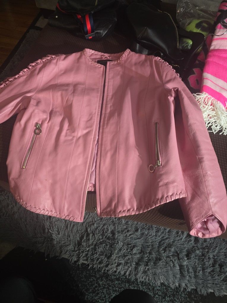 Ladies Leather Pink Jacket..PRICE DROPPED!!!