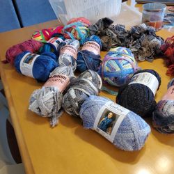 ASSORTMENT OF YARN SOME INCLUDED BRANDS SASHAY, PATONS PIROUETTE