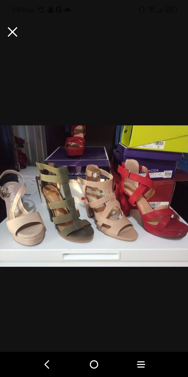 Tacones Dama Talla 8 $40 Por 4 Pares